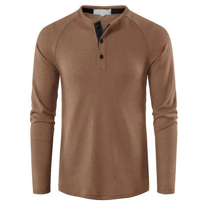 Herren Hemd Langarm Elegantes Design Stehkragen