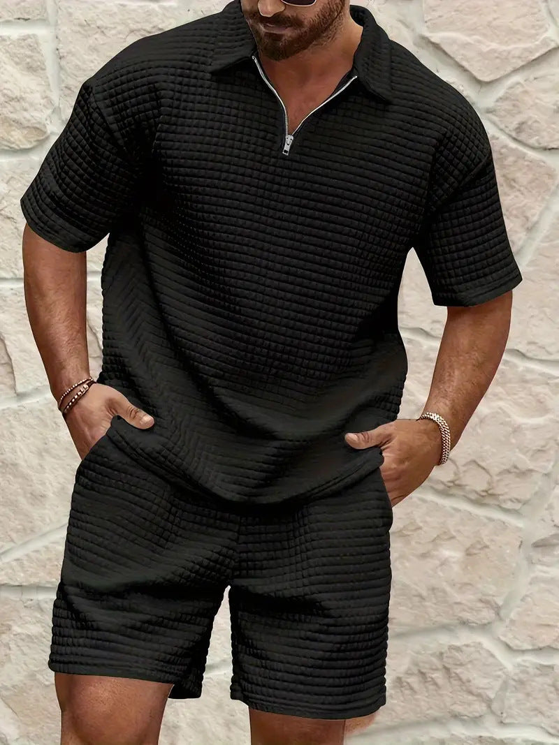 Herren Polo Kurzarm mit Reißverschluss Modern Style
