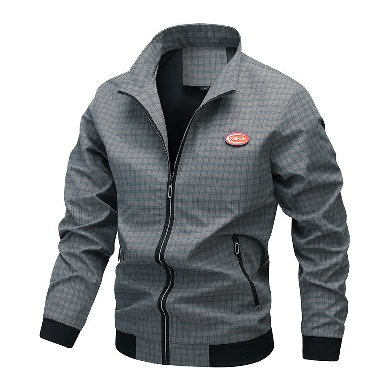 Herren Übergangsjacke Modern mit Karomuster und Taschen