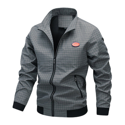 Herren Übergangsjacke Modern mit Karomuster und Taschen