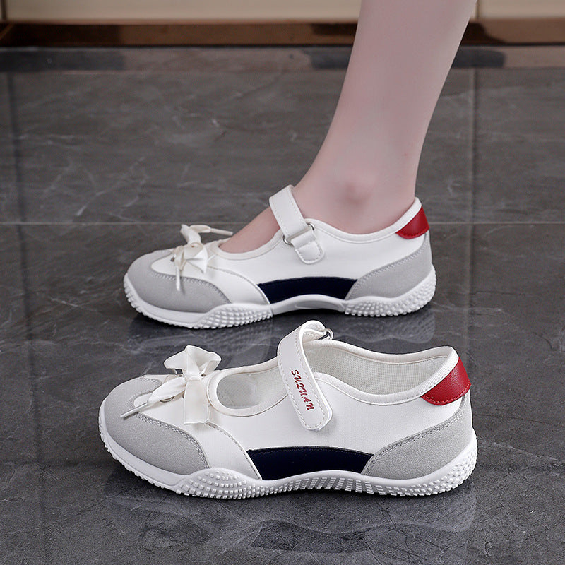 Damen Ballerinas Bequem Sportlich Klettverschluss