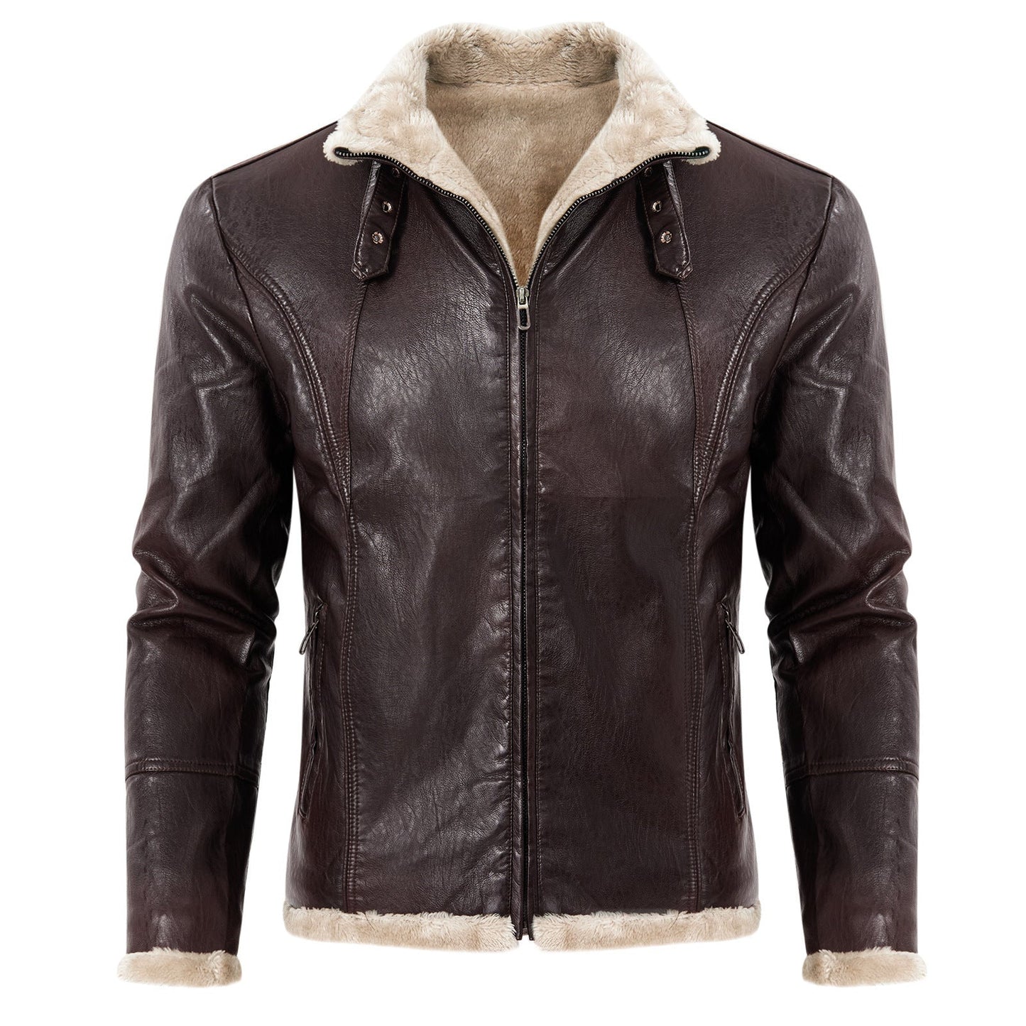 Lederjacke Herren Elegant Leder Schmale Passform