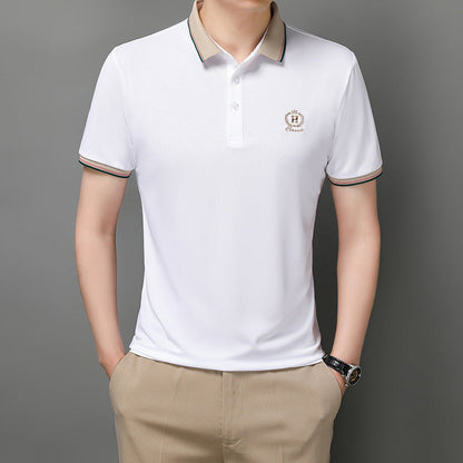 Herren Poloshirt Atmungsaktiv Kontrastkragen Elegant - BerlinGlamour
