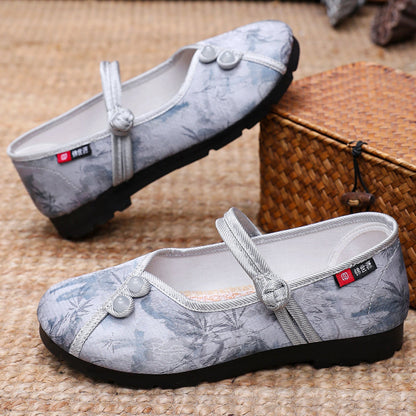 Damen Ballerinas Schuhe Blumenmuster Sommer