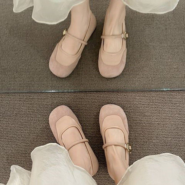 Damen Ballerinas Elegante Schnallen Schuhe Modern