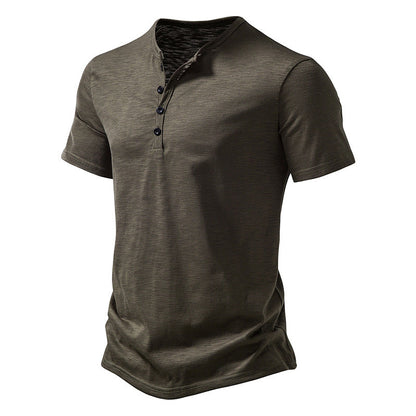 Herren Henley Shirt Kurzarm Atmungsaktiv Knopfleiste