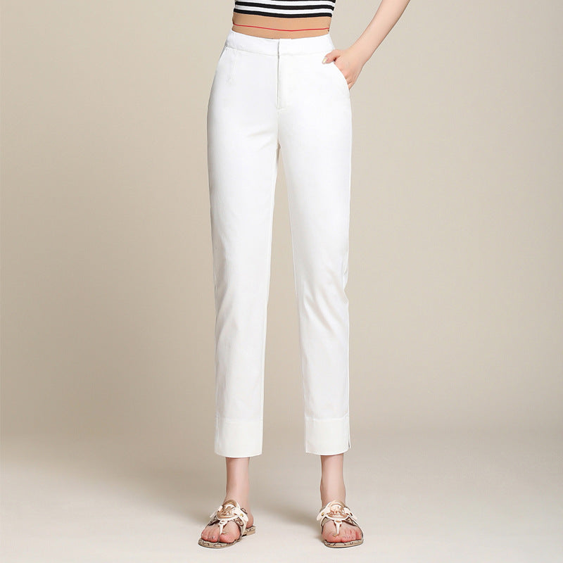Damen Slimfit Hose mit Bundfalten Elegant