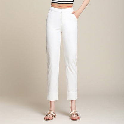 Damen Slimfit Hose mit Bundfalten Elegant