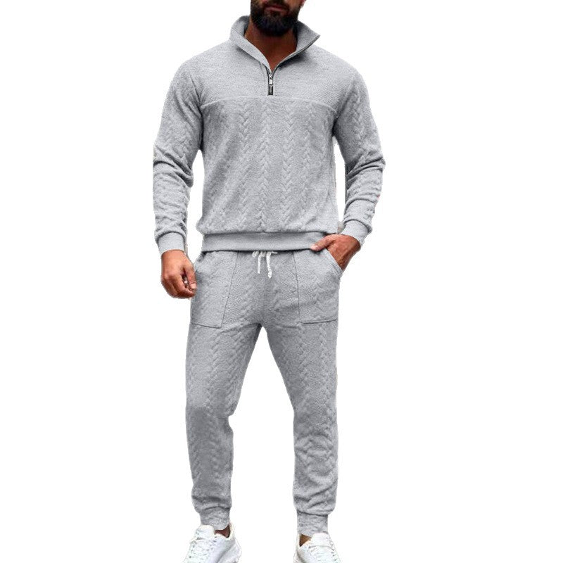 Herren Trainingsanzug Strick mit Taschen und Reißverschluss Sportlich