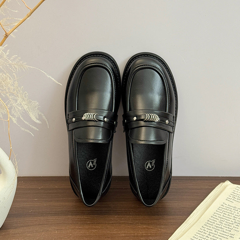 Damen Loafers Elegant Metallic Detail Schuhe Modisch - BerlinGlamour