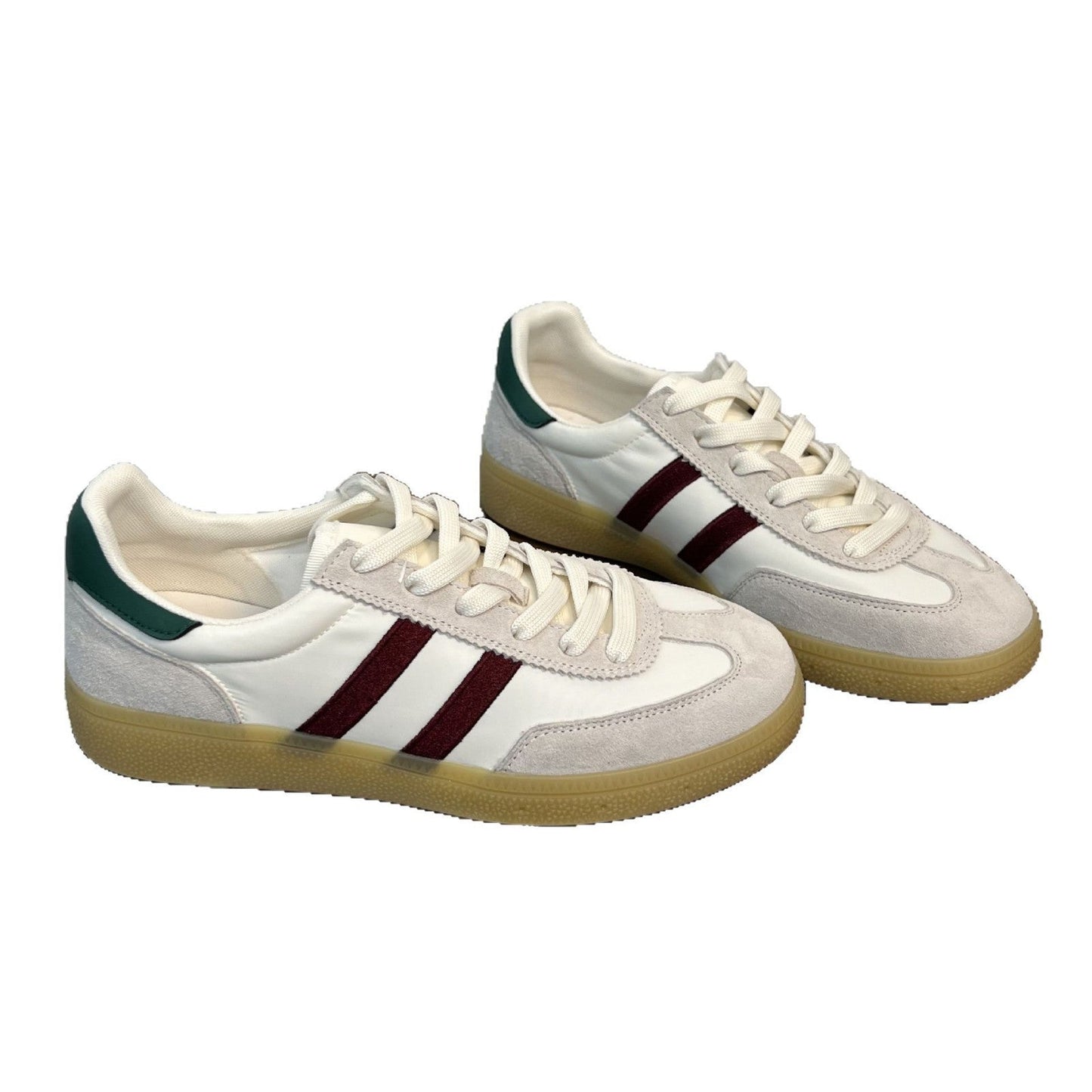 Damen Sneaker Retro Stil Veloursleder Schuhe Frauen