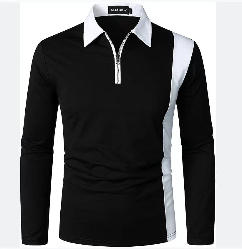 Herren Langarmshirt Sportlich Modern Farbkontrast