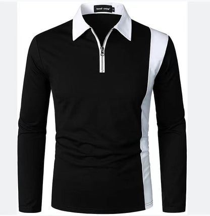 Herren Langarmshirt Sportlich Modern Farbkontrast