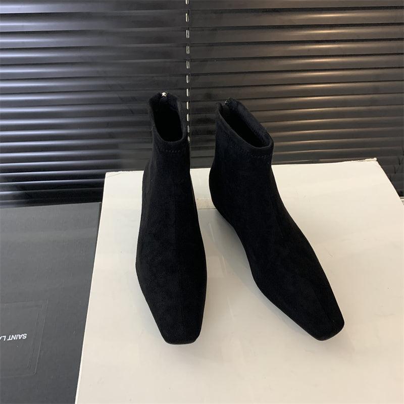 Damen Ankle Boots Wildleder Elegant Spitz
