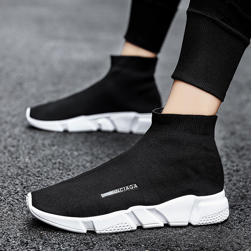 Damen Sneaker Slip-On Hoch Strick Bequem Mode