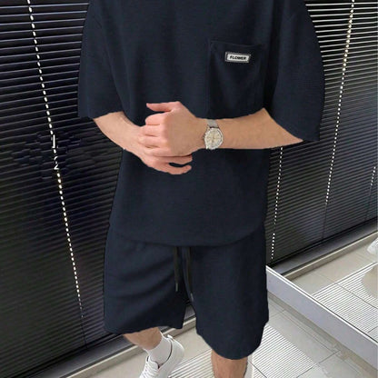Herren Kurzarm T-Shirt und Shorts Set Sportlich Freizeit - BerlinGlamour