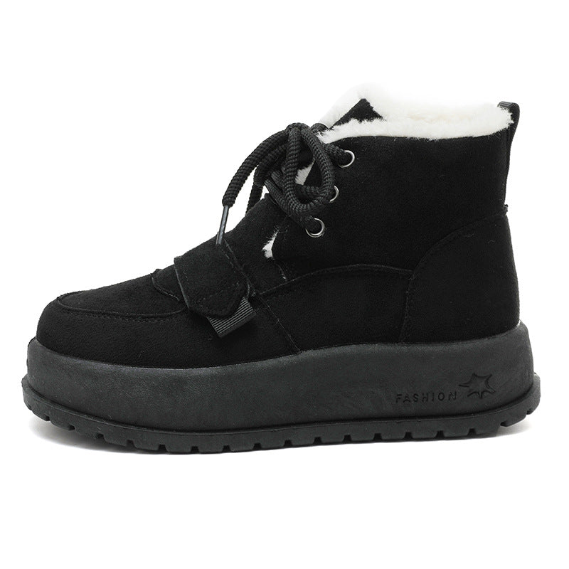 Damen Winterstiefel Gefüttert Rutschfest Schwarz Modisch