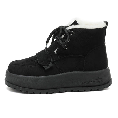 Damen Winterstiefel Gefüttert Rutschfest Schwarz Modisch