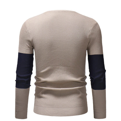 Herren Strickpullover Modern mit Farbblock Design Trendy
