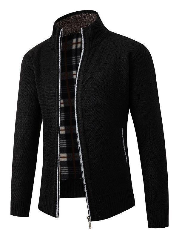 Herren Strickjacke Modern Warm mit Futter