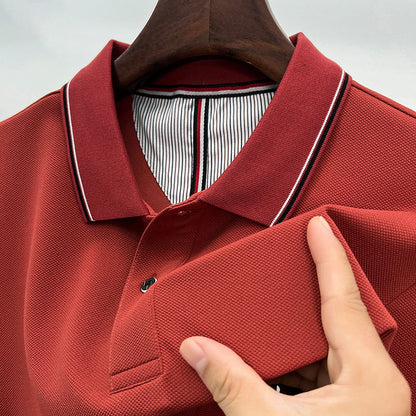 Herren Poloshirt Atmungsaktiv Piqué Elegante Kontrastdetails