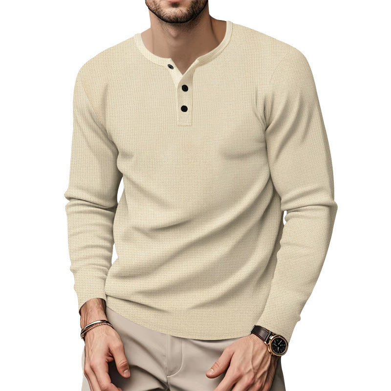 Herren Langarmshirt Elegant Knopfleiste Modern - BerlinGlamour