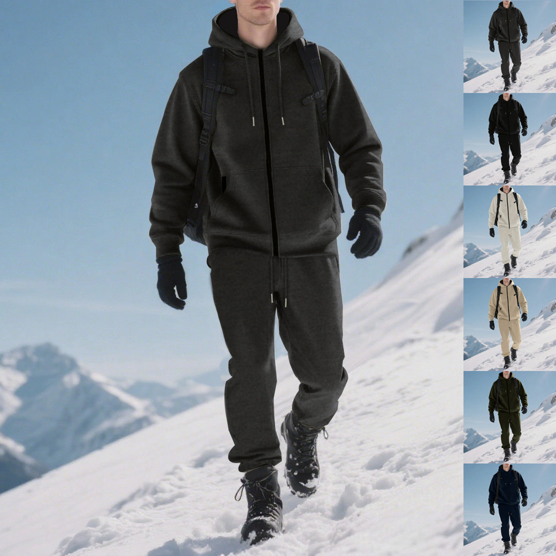 Herren Jogginganzug Warm Futter Taschen Sportlich