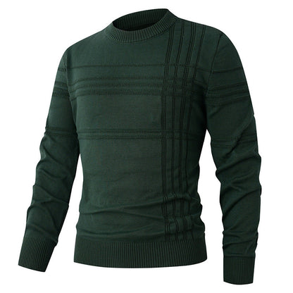 Herren Strickpullover Feinripp mit Struktur Optik Modern