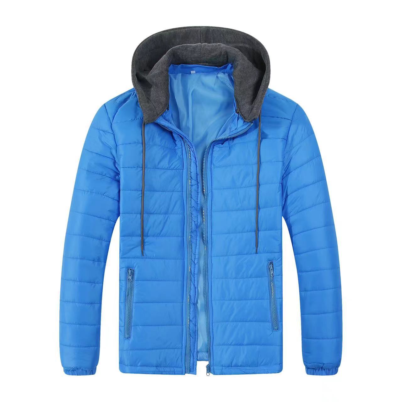Herren Windjacke Gesteppt Kapuze Warm Winter