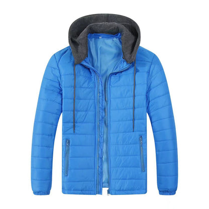 Herren Windjacke Gesteppt Kapuze Warm Winter