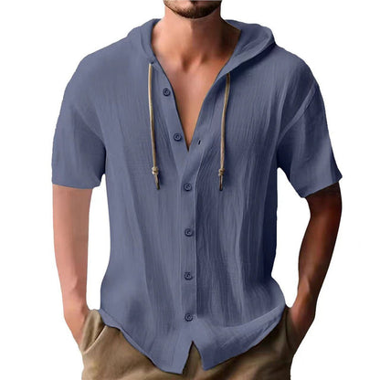 Herren Hoodie Kurzarm Kapuzenhemd Sportlich