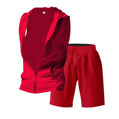 Herren Sportset mit Kapuze und atmungsaktiven Laufshorts