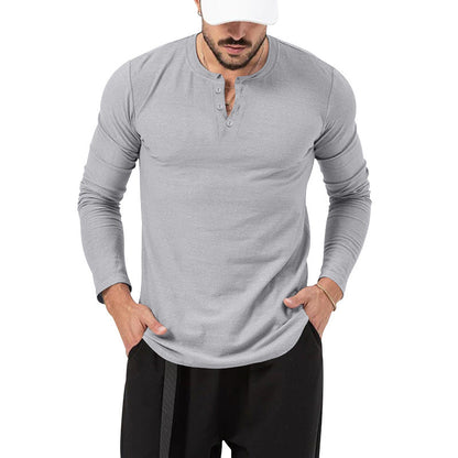 Herren Langarm-Shirt Baumwolle Modern Knöpfe
