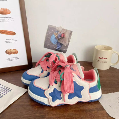 Damen Sneaker Sternen-Design Bequem Polsterung
