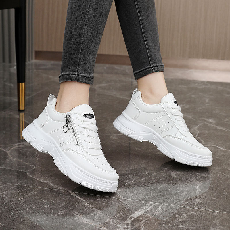 Damen Sneaker Sportlich mit Reißverschluss und Weichem Innenfutter