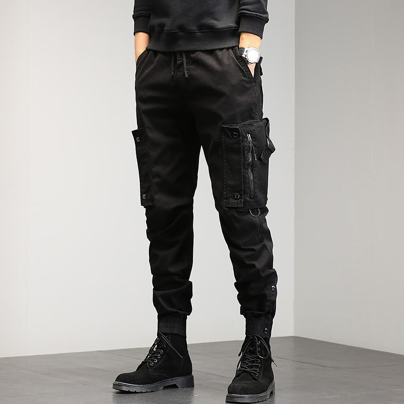 Herren Cargohose Elastisch Reißverschluss Taschen Modern - BerlinGlamour