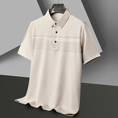 Herren Poloshirt Atmungsaktiv Piqué Kontraststreifen Modern