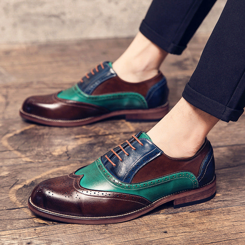 Damen Schuhe Elegante Brogue Leder Schwarz