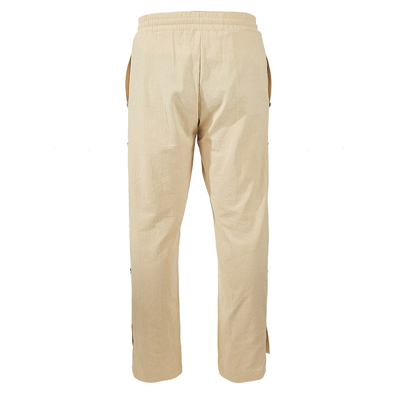 Herren Designerhose Slim Fit mit Knopfleiste und verstellbarem Bund