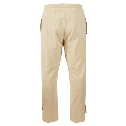 Herren Designerhose Slim Fit mit Knopfleiste und verstellbarem Bund