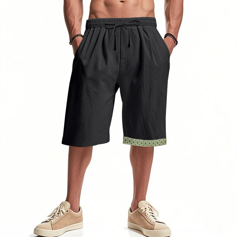 Herren Bermudashorts Bequem Elastisch Mit Kordelzug