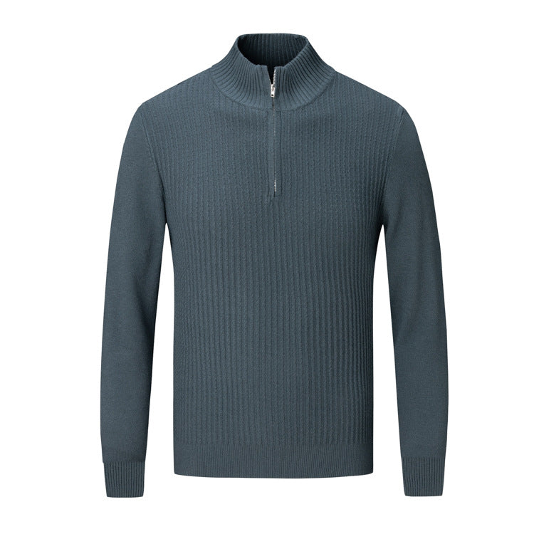 Herren Strickpullover Stehkragen Modern Rippmuster