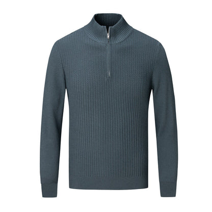 Herren Strickpullover Stehkragen Modern Rippmuster