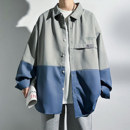Herren Oversized Hemd Mit Taschen Groß