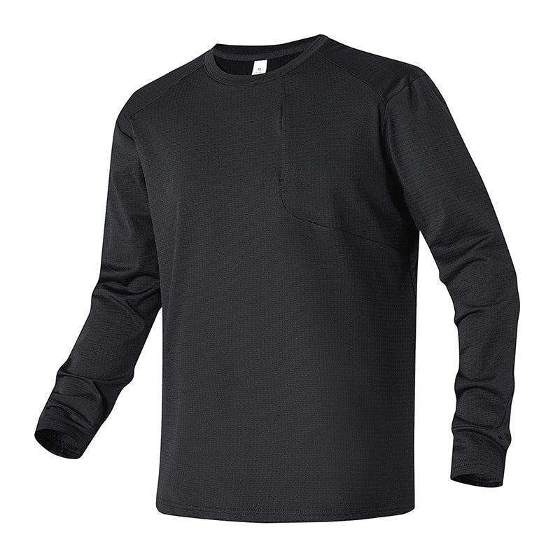 Herren Funktionslongsleeve Atmungsaktiv mit Tasche Sportlich