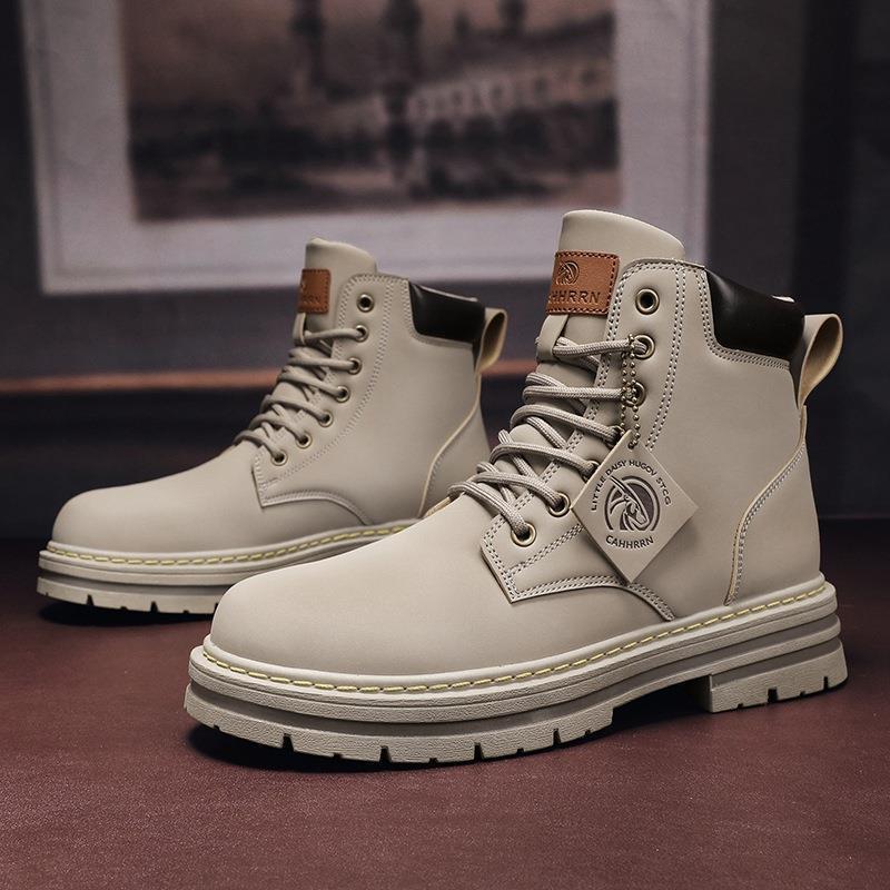 Damen Lederstiefeletten Robust Schnürsenkel Schuhe