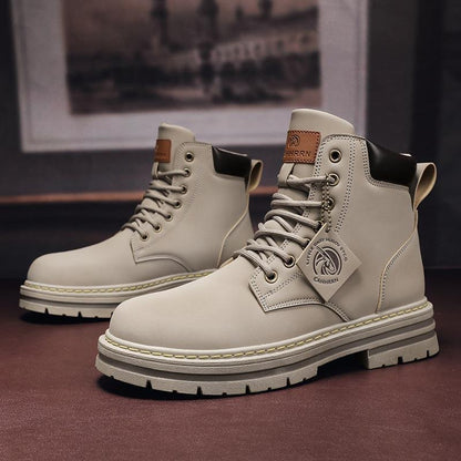 Damen Lederstiefeletten Robust Schnürsenkel Schuhe