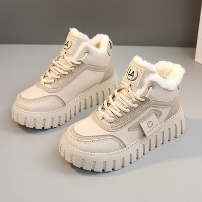 Damen Sneaker High-Top Modisch Gefüttert Rutschfest