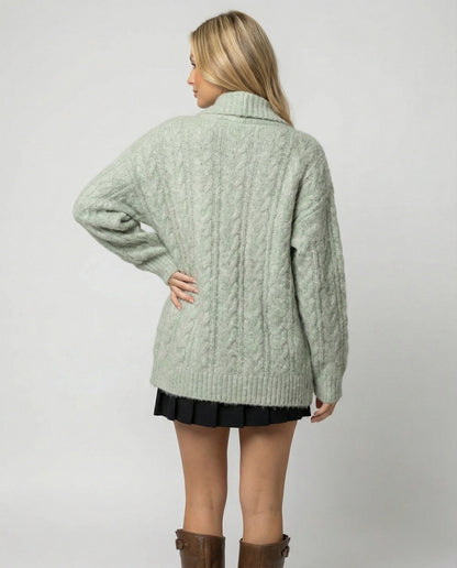 Damen Langstrickjacke Weich Flauschig Extrabreit
