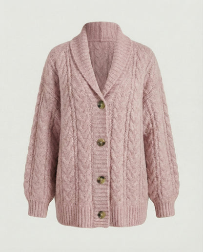 Damen Langstrickjacke Weich Flauschig Extrabreit